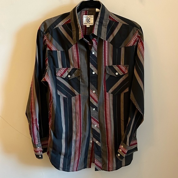 Corral West Ranchwear Button Down Shirt Pearl Snap Western Size Medium - Picture 1 of 7